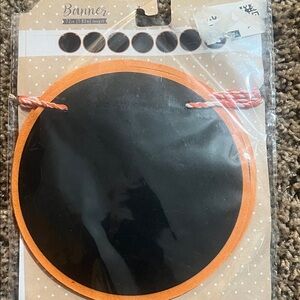 72” Black and Orange Banner for Parties. NWT